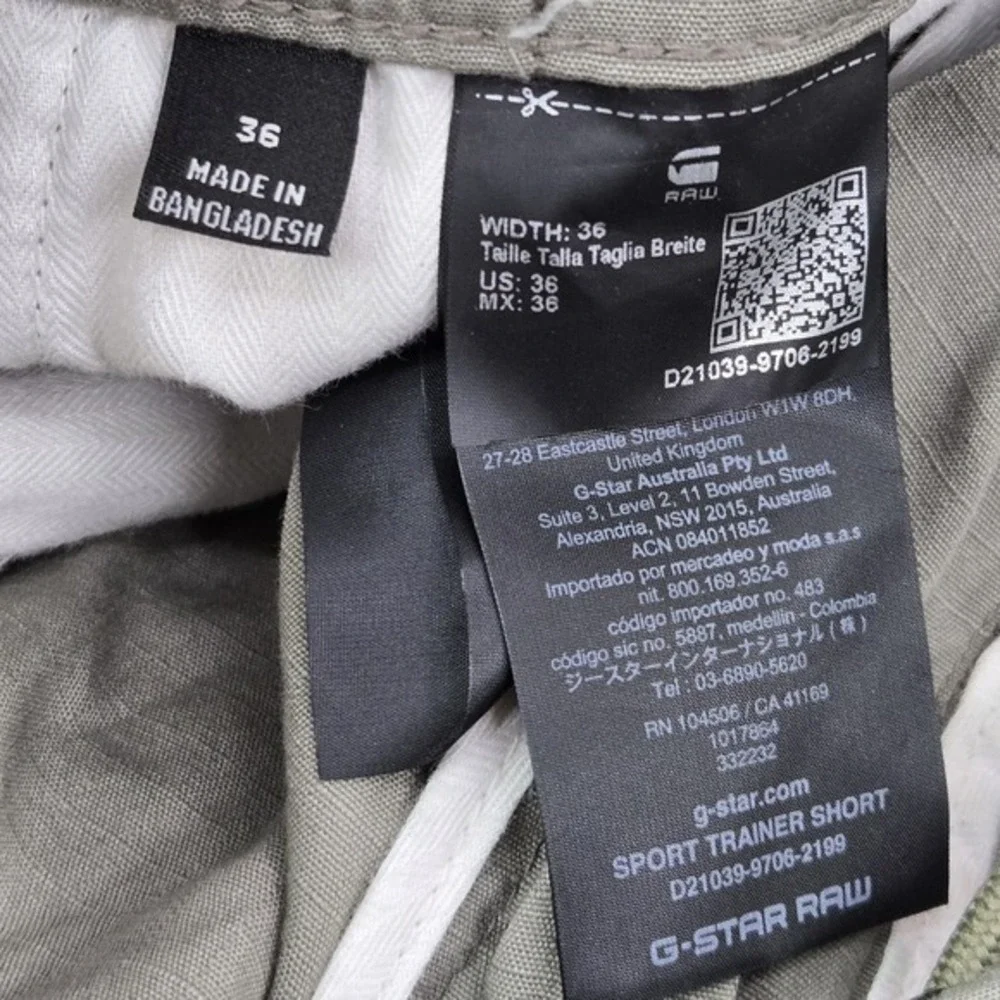 G-Star Raw Men Shorts‎ 36 Green Cargo SPORT TRAINER SHORT Logo READ